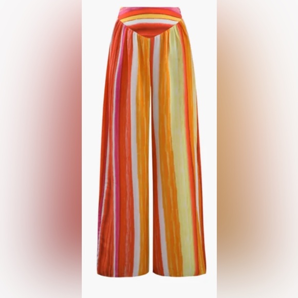 Micas Pants - Micas Vibrant Multicolor Striped Women's Pants size L